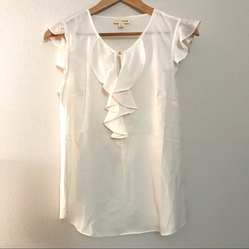 New Maison Jules Sheer Ruffle Top